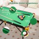 47-inch folding billiard table in green with solid cues, cushioned bumpers, and smooth felt for kids' playtime fun.