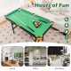 47-inch green folding billiard table with cues and accessories, perfect for kids' play and family gatherings.