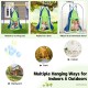 40-inch kids hanging chair swing tent in green, suitable for 2-3 kids, perfect for indoor and outdoor use.