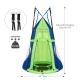 Detachable green swing tent with a 40'' diameter, suitable for 2-3 kids, ideal for playrooms or backyards.
