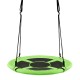 Green 40-inch kids hanging chair swing with detachable tent, suitable for 2-3 kids, perfect for indoor or outdoor use.
