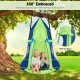 Kids hanging chair swing tent set in green, 40-inch diameter, suitable for 2-3 kids, ideal for outdoor play and.
