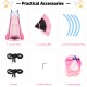 Pink 2-in-1 kids hanging chair swing tent set with a detachable tent, suitable for 2-3 kids, maximum 330 lbs capacity.