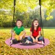Kids enjoy the 40-inch pink hanging chair swing tent, perfect for outdoor play and cozy reading nooks.