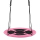 Pink 40-inch kids hanging chair swing with detachable tent, suitable for 2-3 kids, ideal for playroom or backyard.