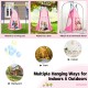 Pink 2-in-1 kids hanging chair swing tent with detachable design, suitable for indoor and outdoor use, holds up to 330.