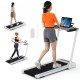3-in-1 folding treadmill with removable tabletop, 2.25HP motor, and 16'' running belt for jogging and working.