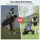 Foldable 3 wheel golf pull push cart trolley with adjustable handle and 10" rear wheels for smooth gliding on the.