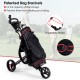 Foldable 3 wheel golf pull push cart trolley with adjustable straps and sturdy construction for smooth gliding on all.