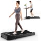 Under desk walking pad treadmill with touchable LED display, 41" x 17" walking area, suitable for home and office use.