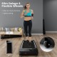 Under desk walking pad treadmill with touchable LED display, compact design, and flexible wheels for easy storage and.