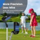 Junior golf club set for ages 8-10, featuring fiberglass and steel clubs, including putter, irons, and stand bag.