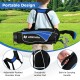Junior golf club set for ages 8-10 in blue, featuring a portable stand bag and adjustable padded shoulder strap.