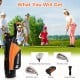 #7 zinc iron from the complete golf club set for children aged 11-13, designed for accuracy and ease of use in orange.