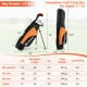 Complete golf club set for children aged 11-13 in orange, featuring a stand bag, fairway wood, irons, and putter.