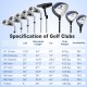 Men’s Profile Complete Golf Club Package Set with 10 pieces, including driver, fairway wood, hybrid, and irons.