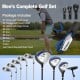 Men’s Profile Complete Golf Club Set featuring a driver, fairway wood, hybrid, irons, putter, and stand bag for golfers.