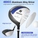460cc aluminum driver with alignment aid for improved accuracy, part of a complete 10-piece men's golf club set.