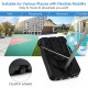 Basketball hoop with 50-inch shatterproof backboard, adjustable height, and built-in wheels for easy mobility.