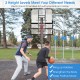 Basketball hoop with adjustable height of 5.4-6.6FT and 50-inch shatterproof backboard, ideal for outdoor fun.