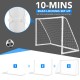 6 x 4 feet soccer goal with strong UPVC frame, featuring snap-lock setup and durable PE netting for outdoor play.