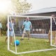 Portable 6 x 4 feet soccer goal with strong UPVC frame, ideal for kids' practice in backyard or park.