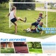 Close-up of the durable PE netting on a 6 x 4 feet soccer goal with a strong UPVC frame, perfect for kids' training.