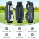 14-way dividers golf cart bag in gray with 7 zippered pockets, lightweight design, ideal for organized club storage.