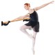 Ballet dancer practicing at a 4 feet wall-mounted ballet barre, crafted from solid beech wood for stability and.