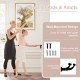 Wall-mounted ballet barre in black, crafted from solid beech wood for stability, ideal for yoga and dance practice.