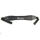 Golf cart bag shoulder strap featuring a padded design, adjustable length, and durable black polyester for comfortable.