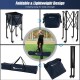 Lightweight foldable tennis ball teaching cart with removable bag, blue, featuring wheels for easy transport and.