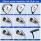 Men's 9-piece golf club set in gray, featuring lightweight carbon shafts and soft grips for beginners' comfort.