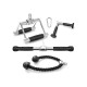4-piece cable machine attachment set including V handle, double D handle, straight bar, and tricep rope for home gym.