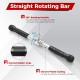 Straight rotating bar with chrome plating and knurled rubber grips for secure handling in home gym workouts.