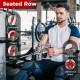 3-piece cable machine attachment set including V handle, double D handle, and tricep rope for versatile home gym.