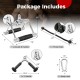 Double D handle with knurled grips and chrome finish, designed for secure attachment in home gym cable workouts.