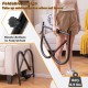 Foldable fitness AB trainer in black with padded support and anti-slip handles for a compact home workout solution.