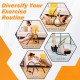 Fitness AB Trainer in black with padded support, showcasing various exercises for a total body workout at home.