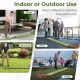 Golf putting mat with auto ball return, featuring two hole sizes, ideal for indoor or outdoor practice and training.
