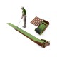 Golf putting mat with auto ball return, wooden track, and two hole sizes for effective practice and easy storage.