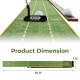 Golf putting mat with auto ball return, featuring premium nylon surface and two hole sizes for training convenience.