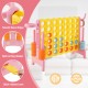 4-in-a-Row Connect Game in pink with built-in ring holders, smooth edges, and quick-release lever for indoor and.