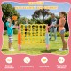 4-in-a-Row Connect Game in pink with basketball hoop, perfect for family gatherings and outdoor fun.