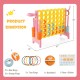 4-in-a-Row Connect Game in pink with basketball hoop, toss rings, and built-in ring holders for indoor and outdoor fun.