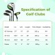 Junior complete golf club set featuring #3 fairway, #7 iron, and putter, designed for kids aged 5-7, with rain hood.
