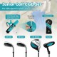 Junior golf club set for kids aged 8-10, featuring a lightweight stand bag, #1 driver, #7 iron, and putter.