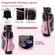 Women's golf club set in pink featuring a 14-way top organizer, insulated cooler bag, and multiple storage pockets.