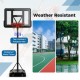 Portable basketball hoop with adjustable height, 44" shatter-resistant backboard, and weather-resistant features for.