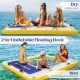 8 ft x 8 ft inflatable dock platform with waterproof PVC surface, ideal for sunbathing and lake lounging.